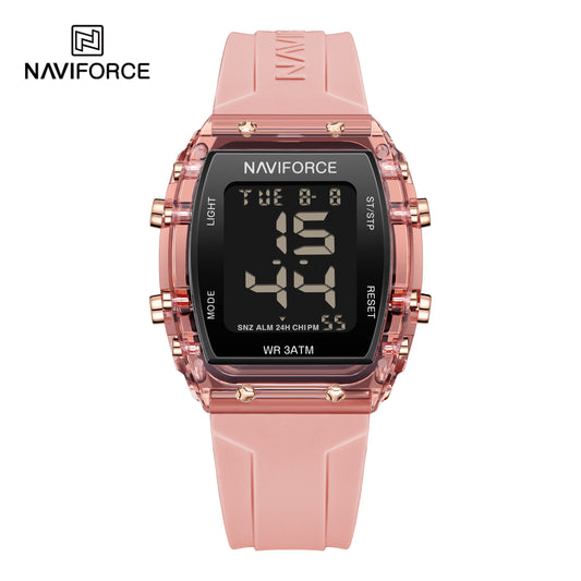 Naviforce 7102 Bella Silicone Women Watch - Pink