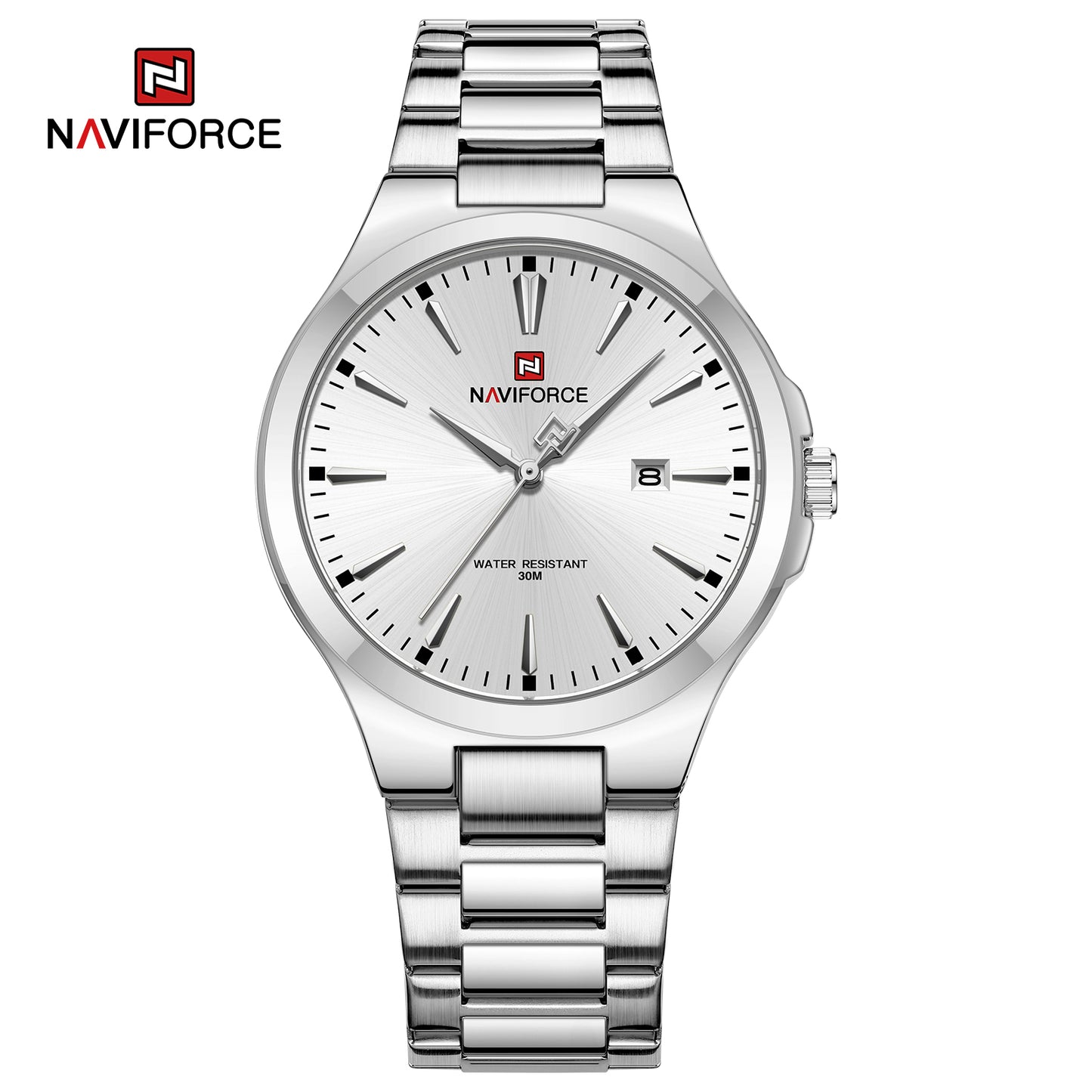 Naviforce 9214 Duze Men Watch - Silver