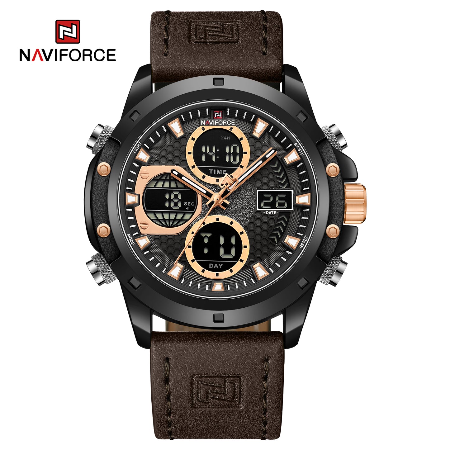 Naviforce 9225 Titanium Men Watch - Brown