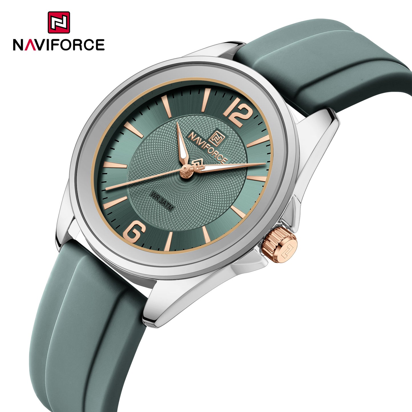 Naviforce 5068 Spark Women Watch - Green Silver