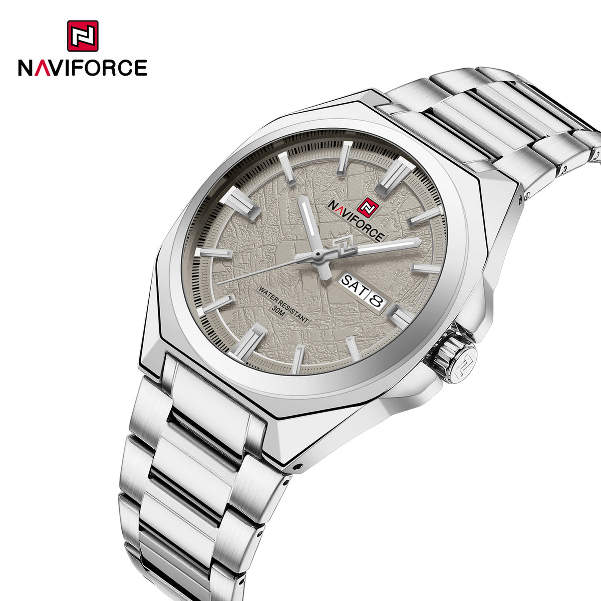 Naviforce 9273 Gentleman Edition Men Watch - Silver Grey