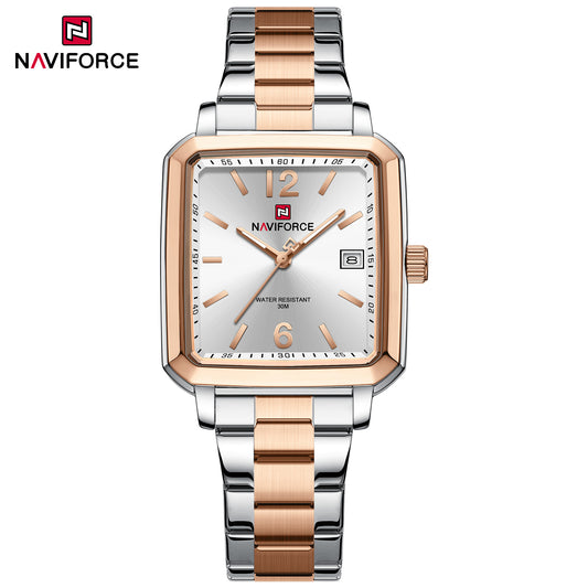 Naviforce 9252 Duet Classic Couples Watch - Silver RoseGold