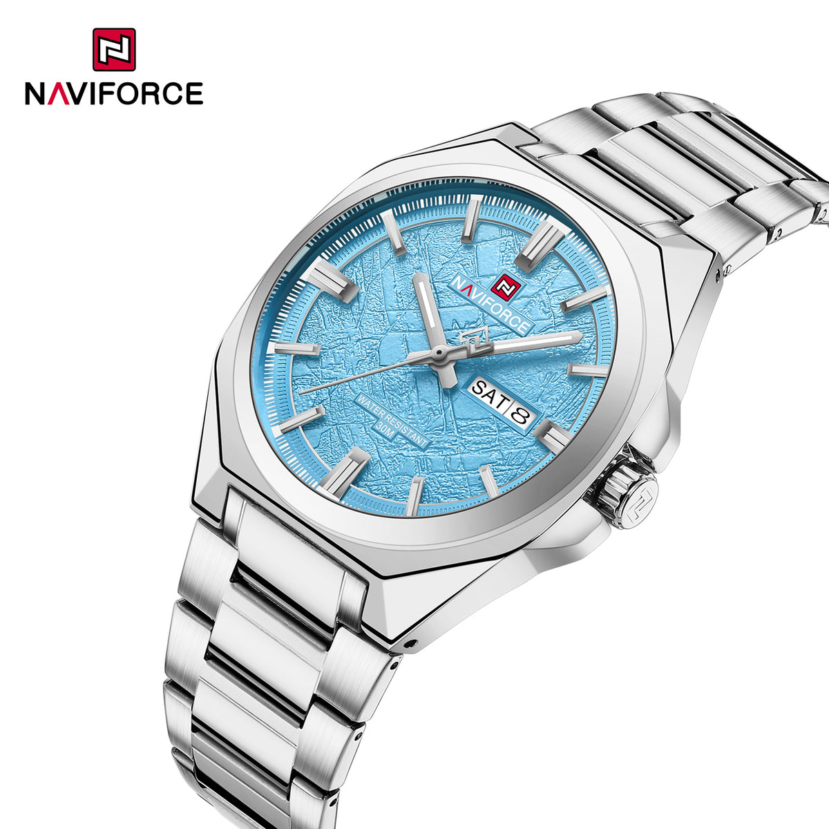 Naviforce 9273 Gentleman Edition Men Watch - Silver Blue