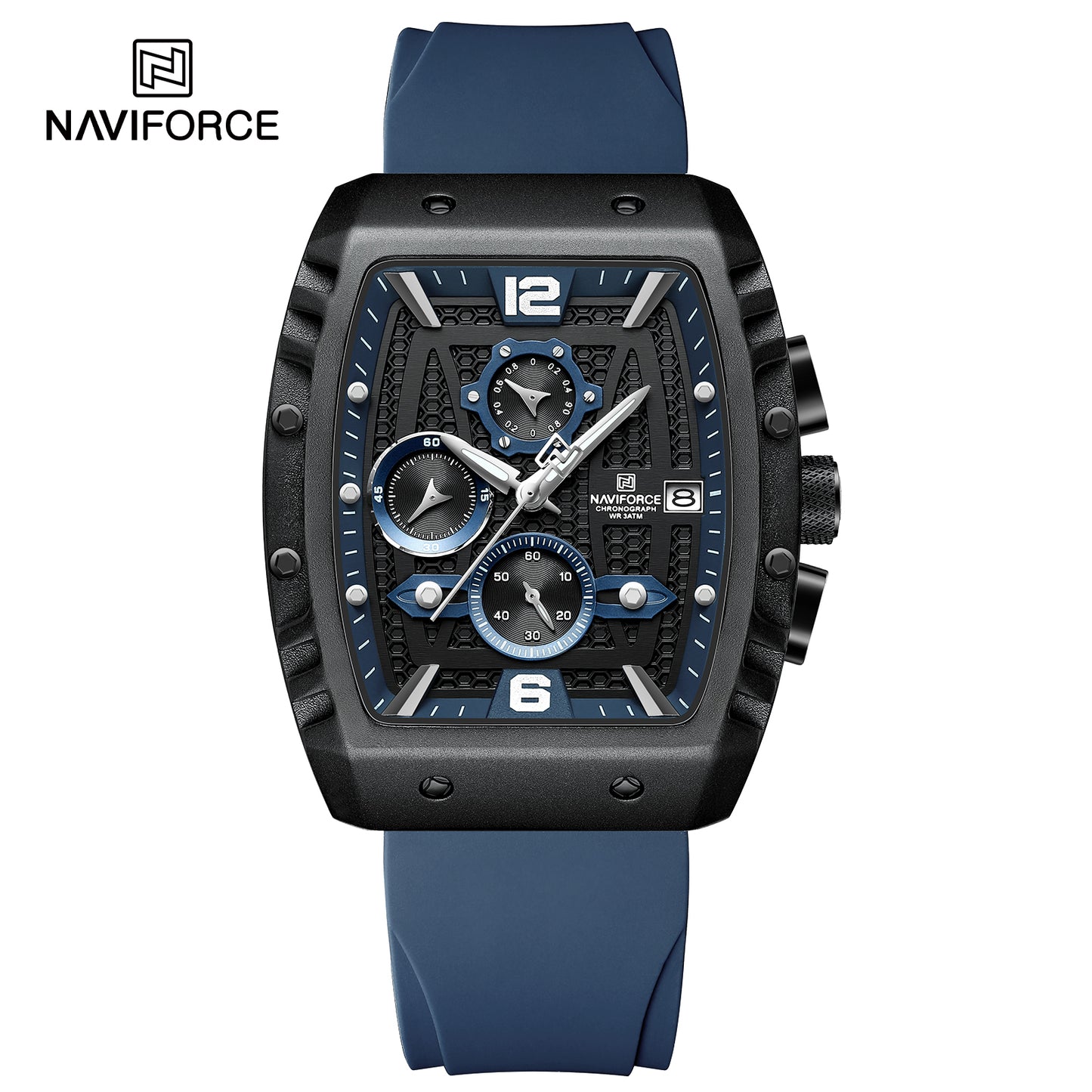 Naviforce 8025 Rotary Men Watch - Blue