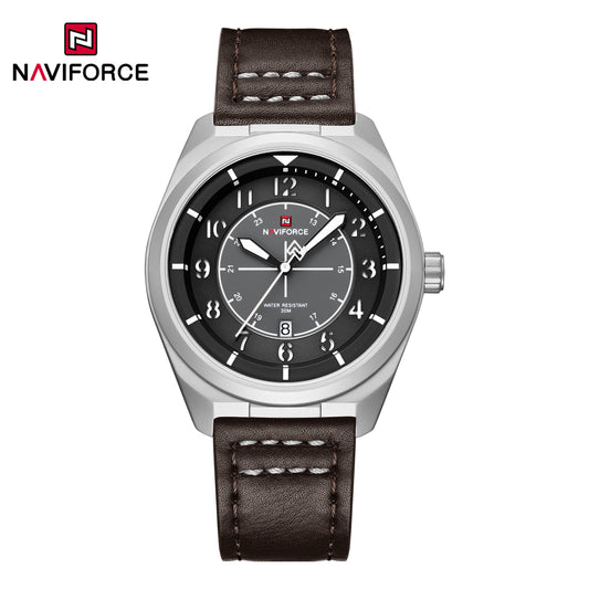 Naviforce 9281L Gambit Men Watch - Silver Brown