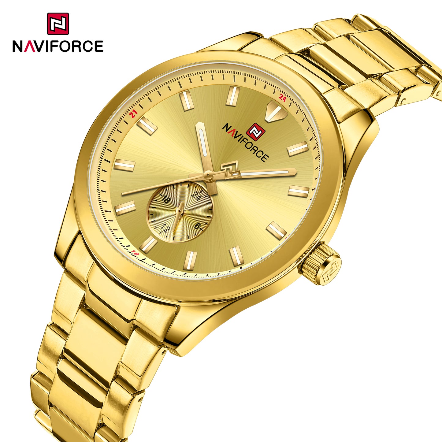 Naviforce 9231 TerraTime Men Watch - Gold