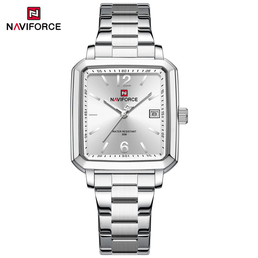 Naviforce 9252 Duet Classic Couples Watch - Silver