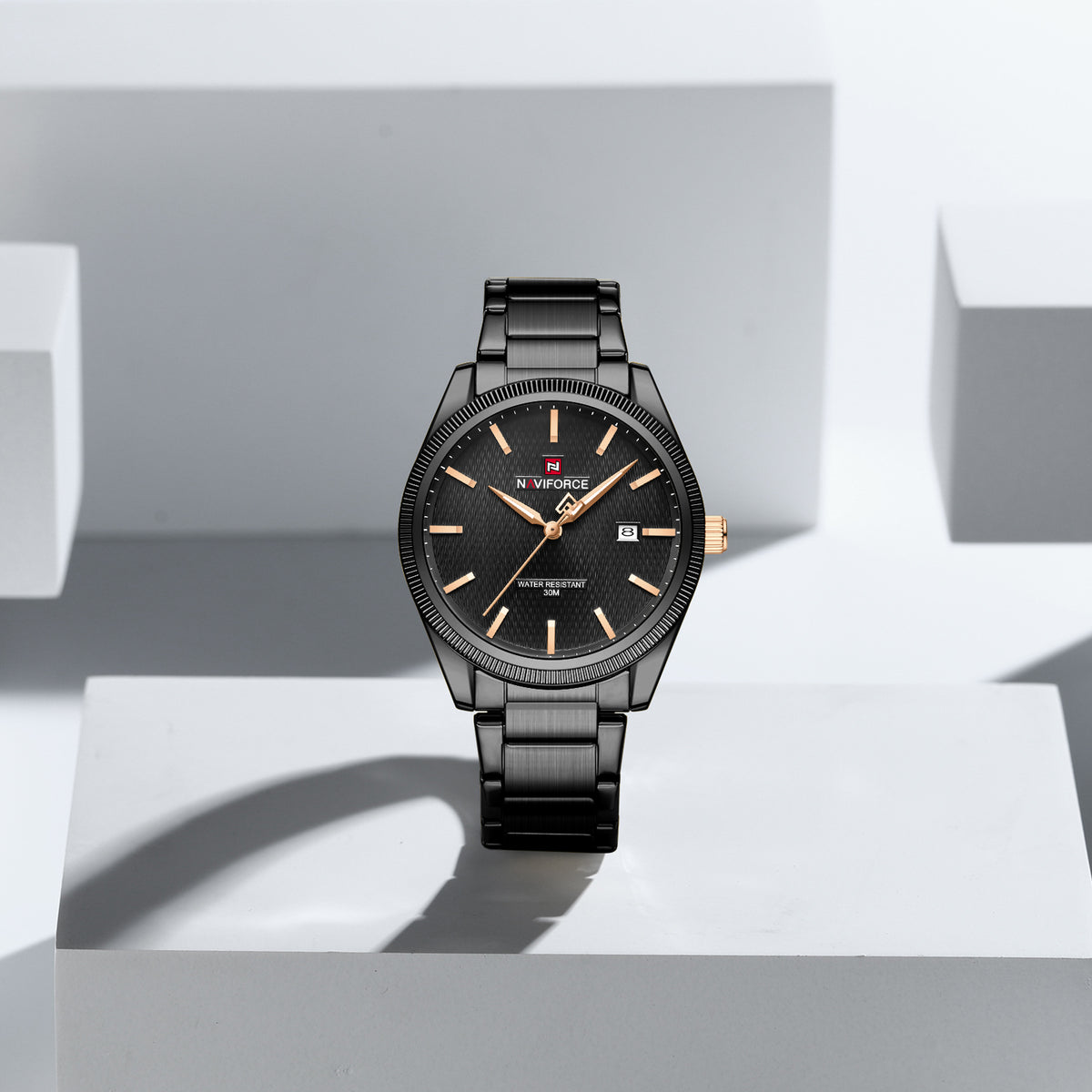 Naviforce 9276S Maison Classic Men Watch - Black RoseGold