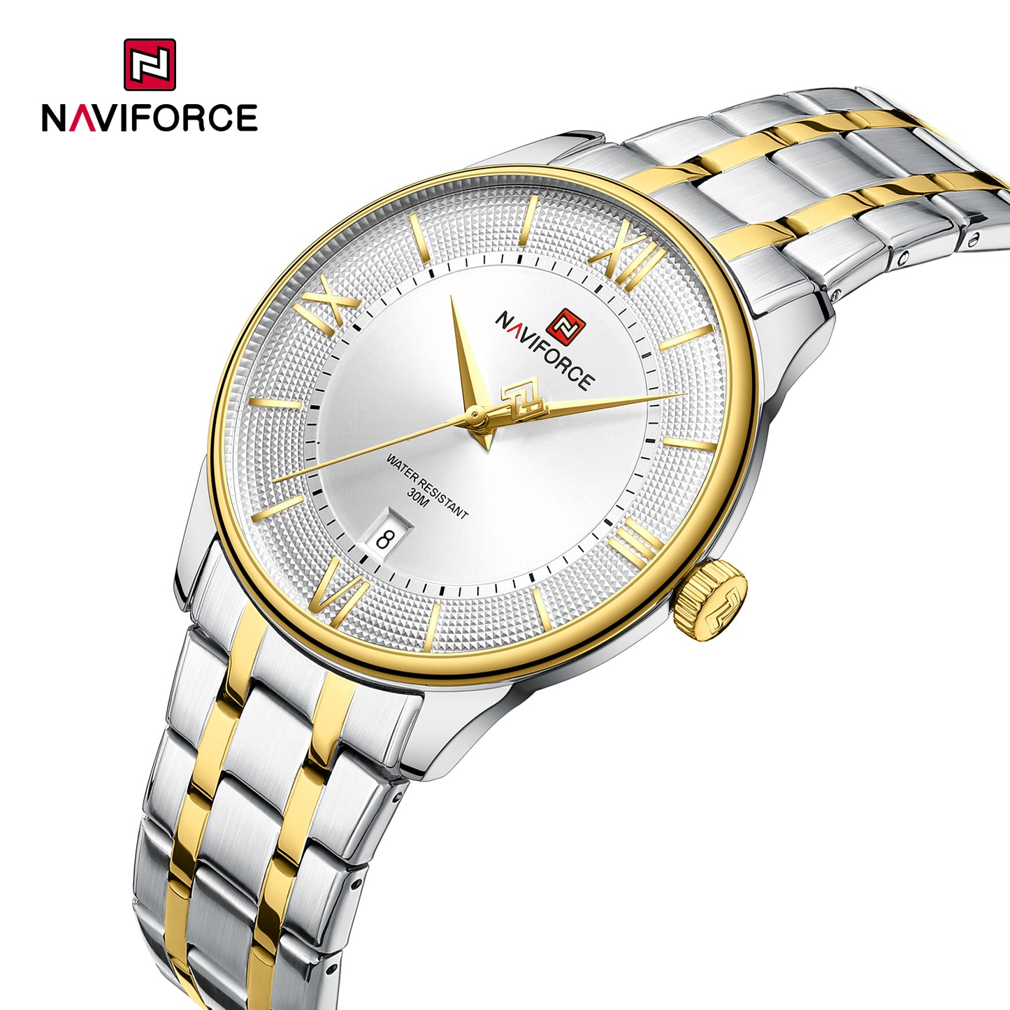 Naviforce 9272S Spectra Men Watch - Silver-Gold