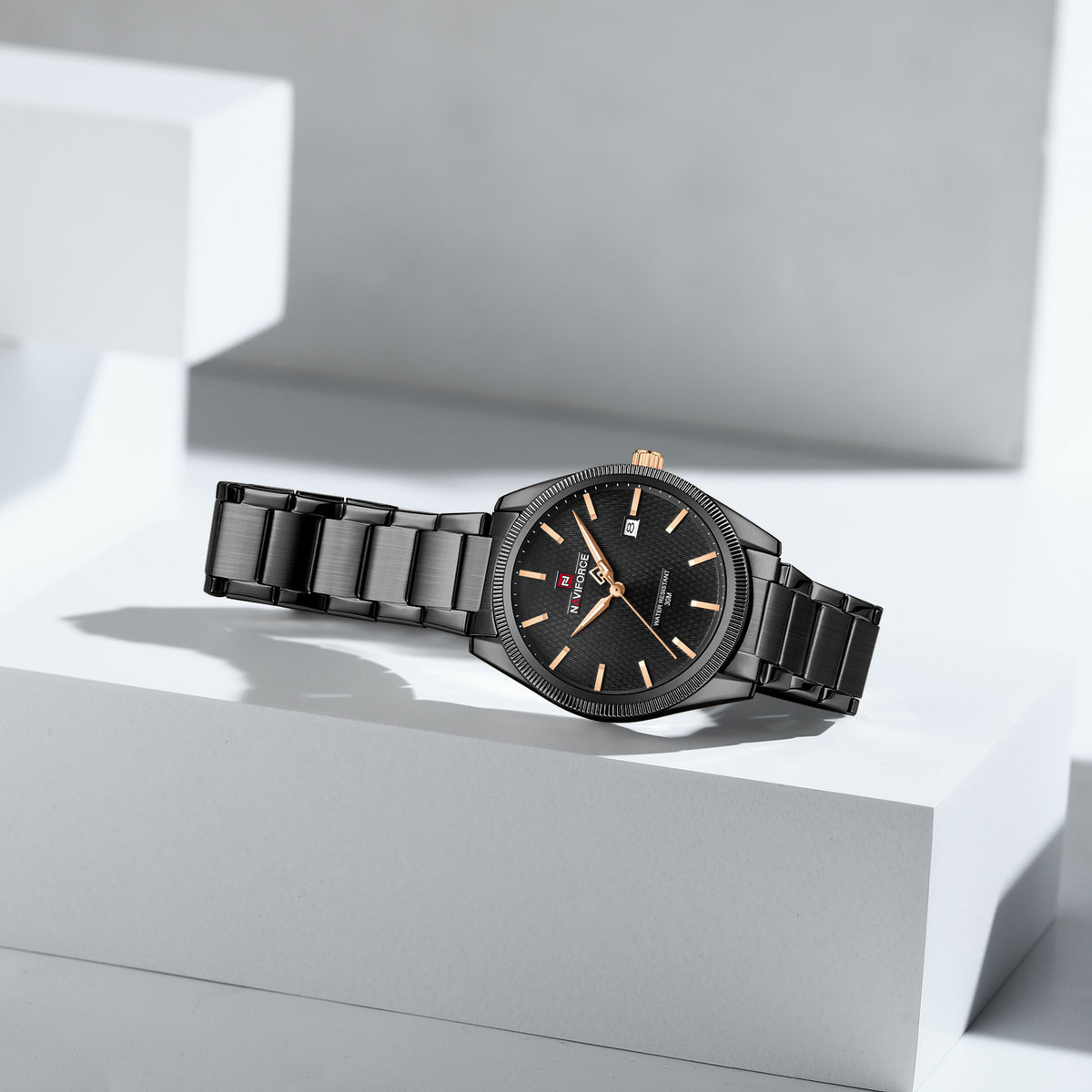 Naviforce 9276S Maison Classic Men Watch - Black RoseGold