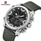 Naviforce 9261 Urban Men Leather Watch - Silver Grey