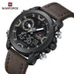 Naviforce 9261 Urban Men Leather Watch - Coffee-Brown Black