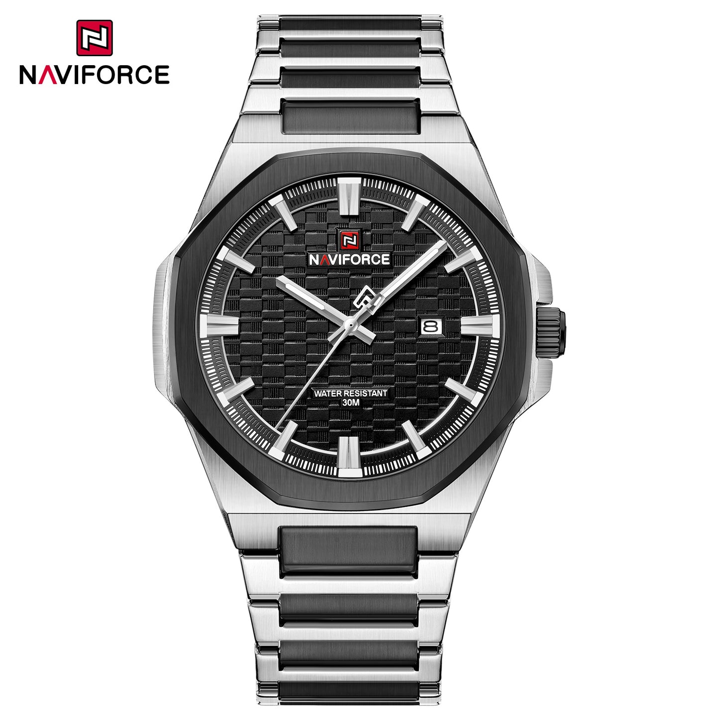 Naviforce 9245 Rio Quartz Men Watch - Silver Black
