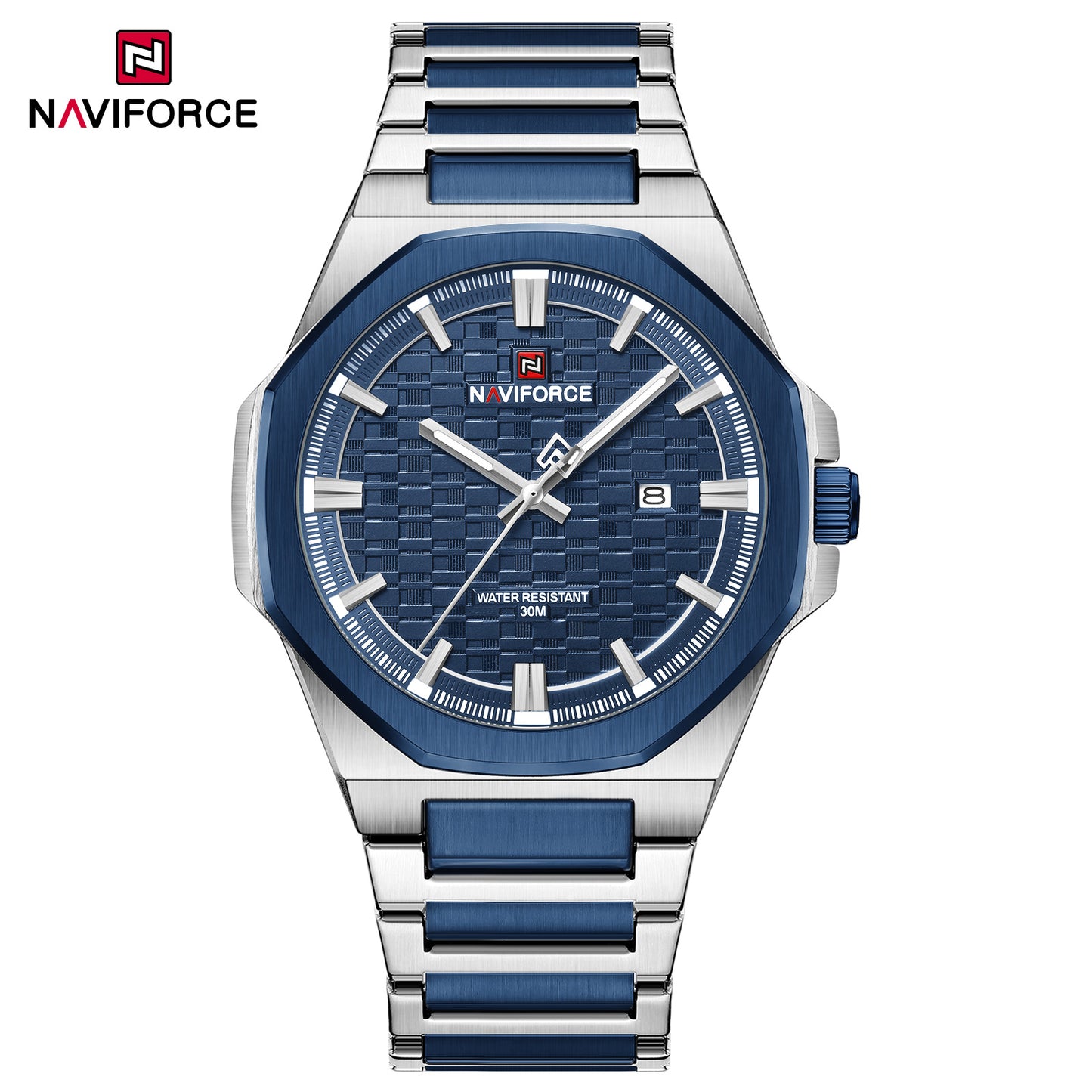 Naviforce 9245 Rio Quartz Men Watch - Silver Blue