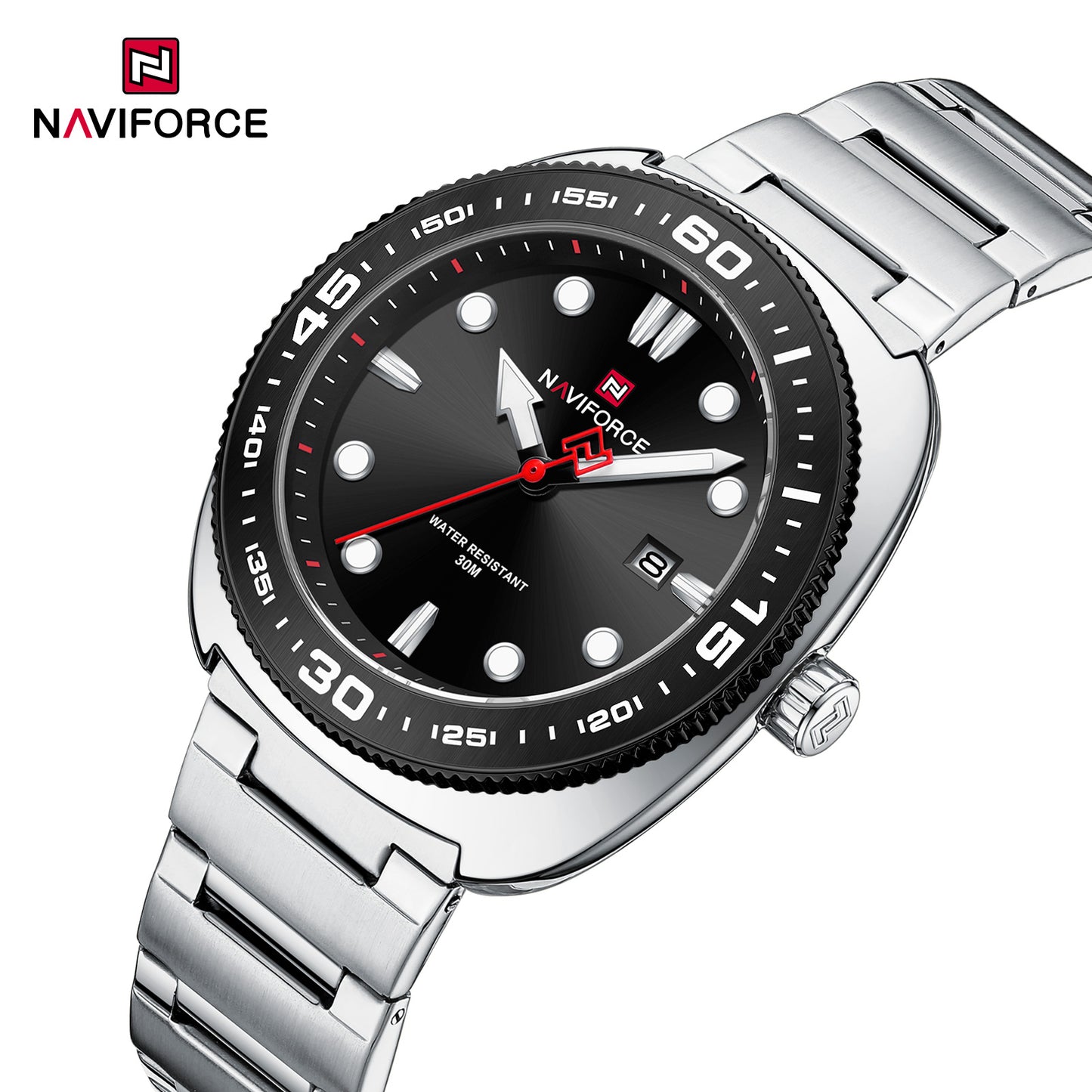 Naviforce 9250 Zala Men Watch - Silver Black