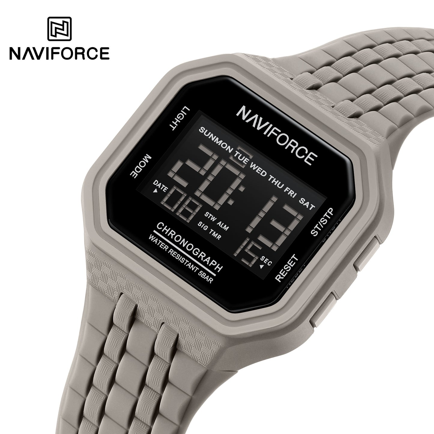 Naviforce 7116 Volda Men Digital Watch - Light Grey