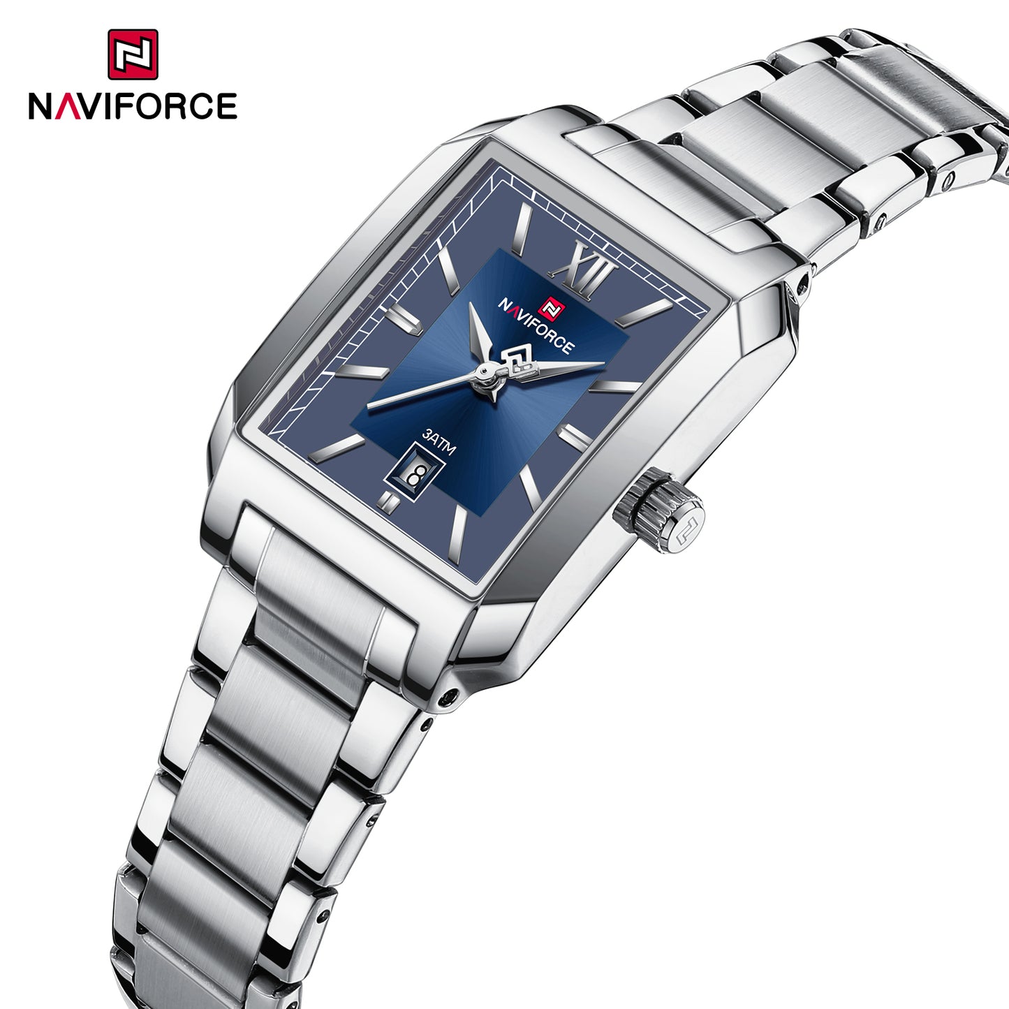 Naviforce 9251 Treasure Couple Watch - Silver Blue