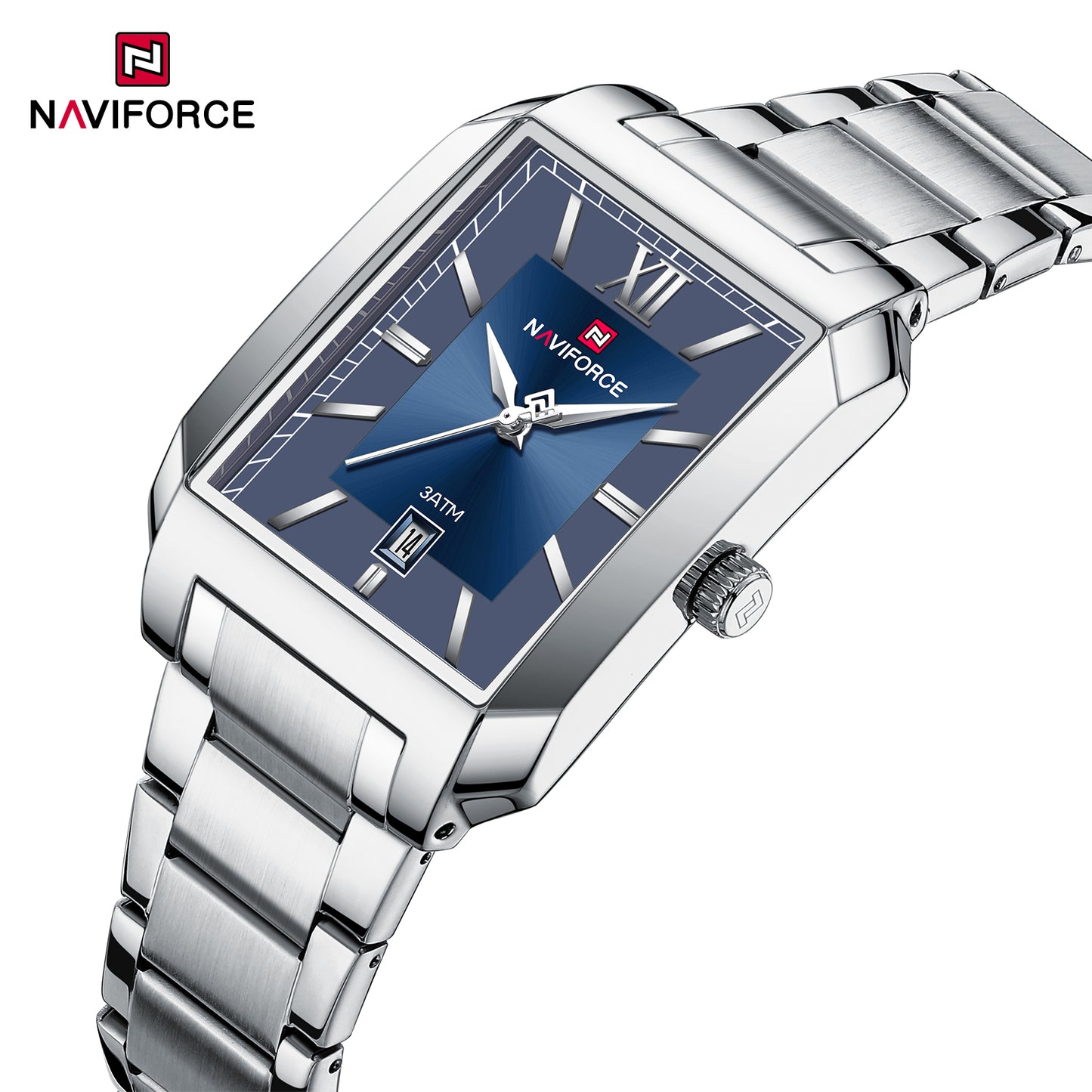 Naviforce 9251 Treasure Couple Watch - Silver Blue