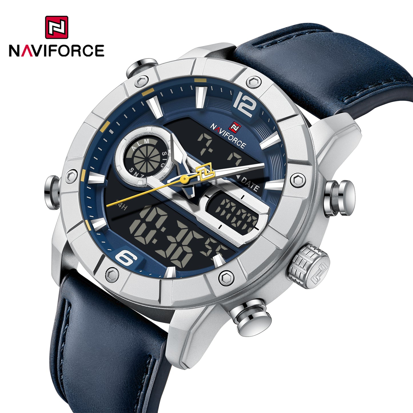 Naviforce 9263 CrossTime Edition Men Leather Watch - Blue