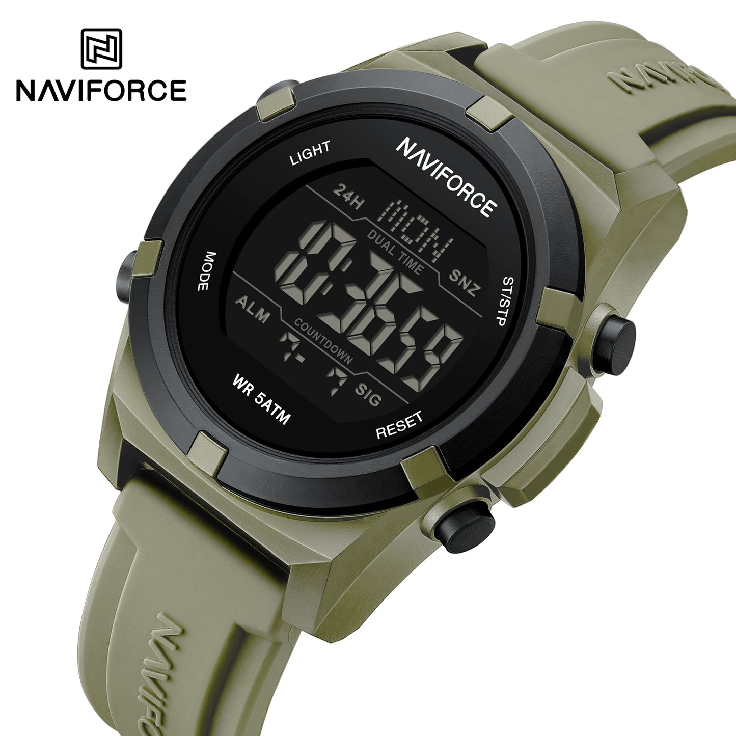Naviforce 7127 Matrix Digital Watch - Light Green