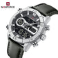Naviforce 9263 CrossTime Edition Men Leather Watch - Grey