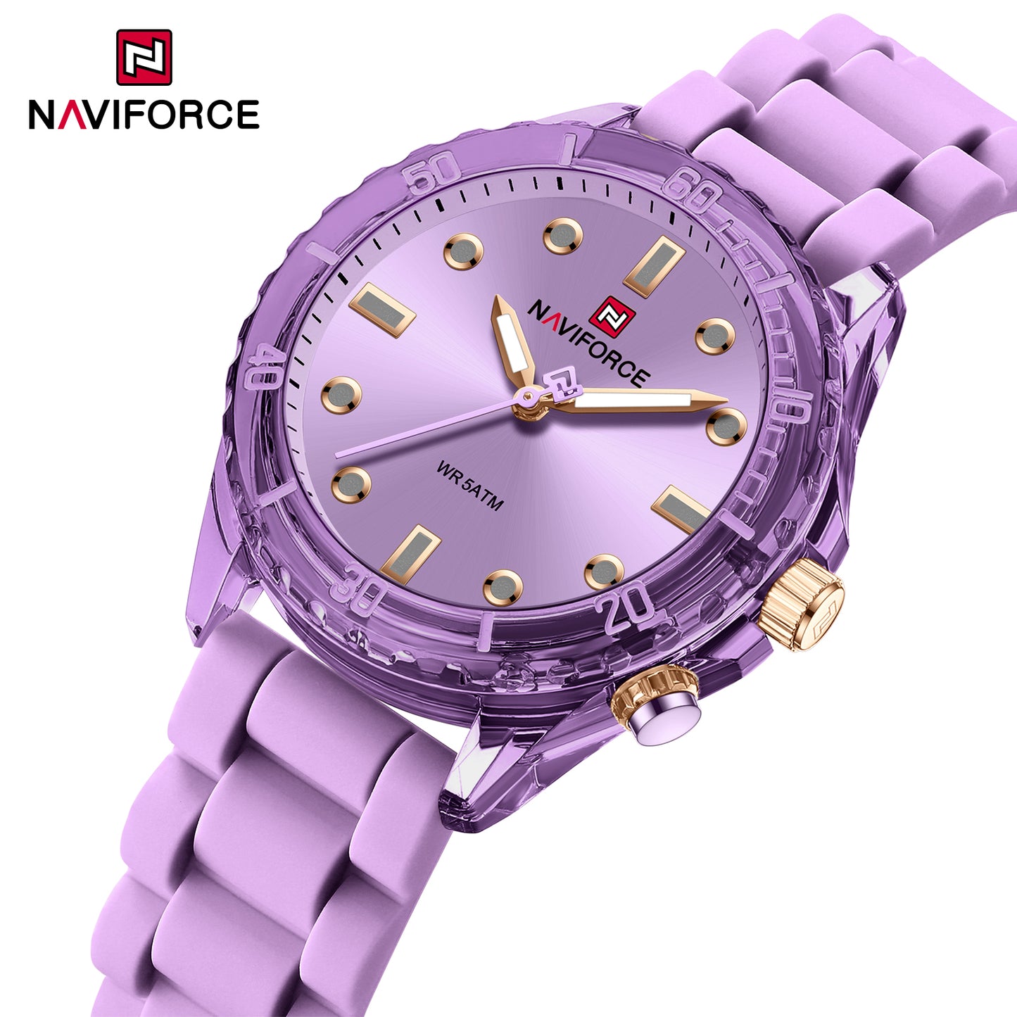 Naviforce 7155 Sapphire Women Watch - Lilac