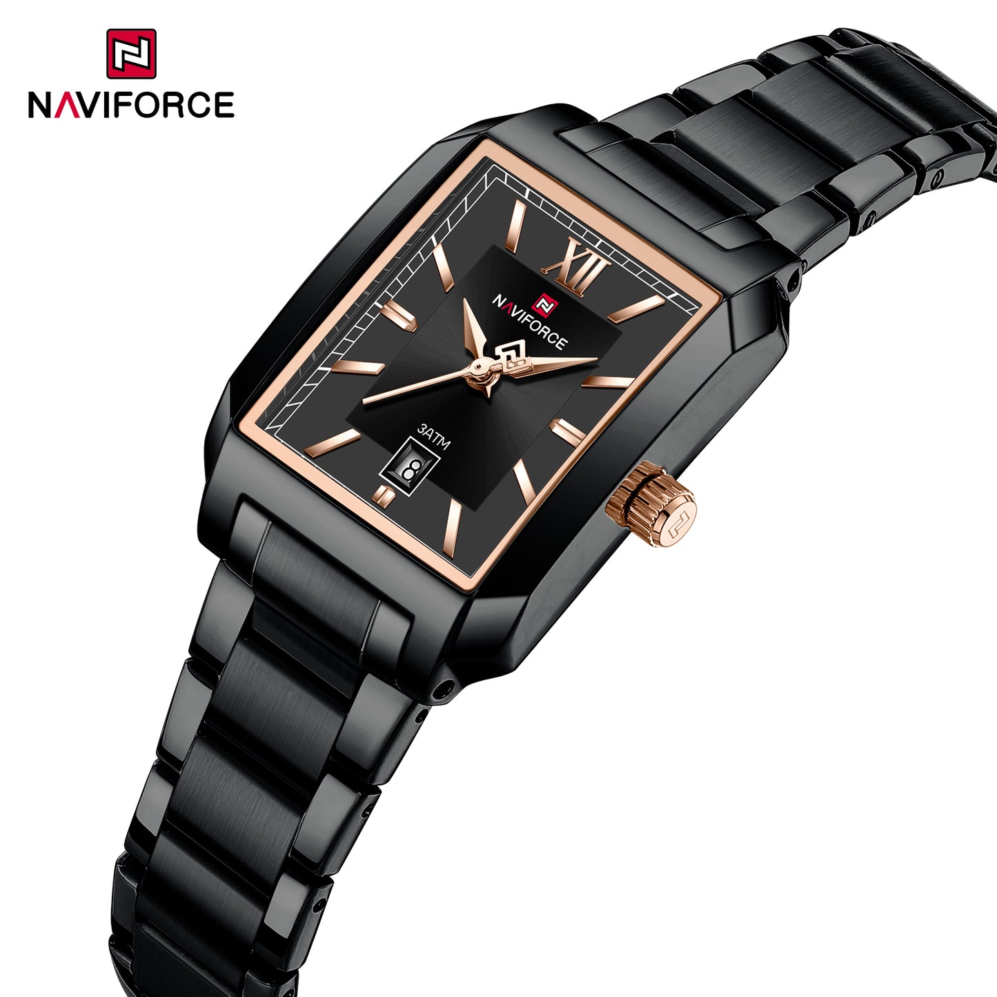 Naviforce 9251 Treasure Couple Watch - Black