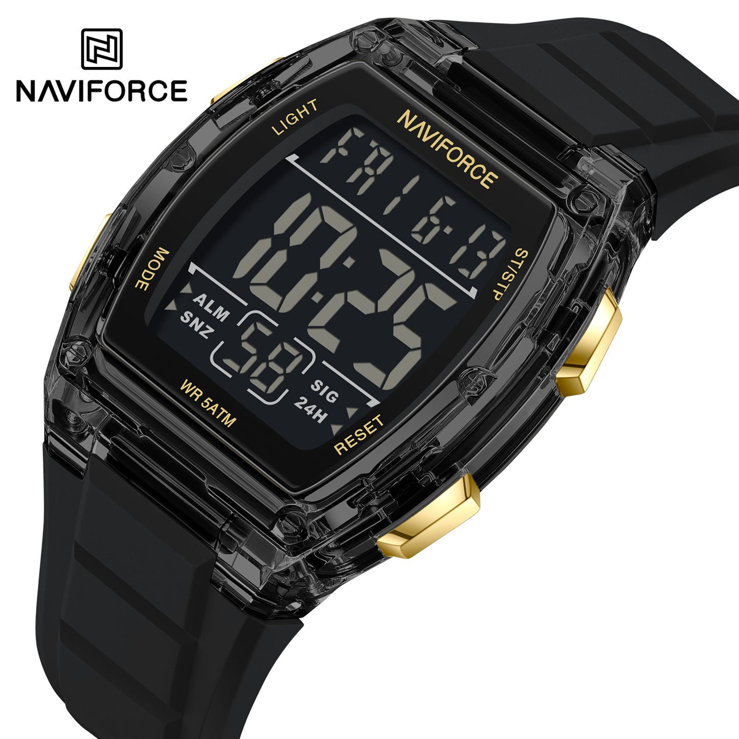Naviforce 6106 Mito Digital Men Watch - Black Gold