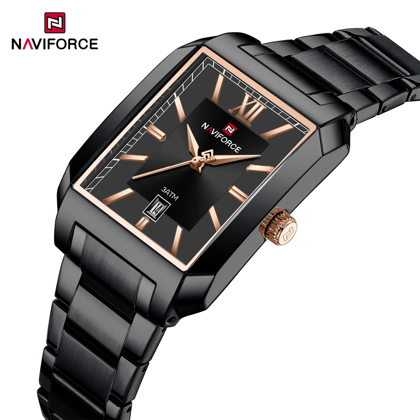 Naviforce 9251 Treasure Couple Watch - Black