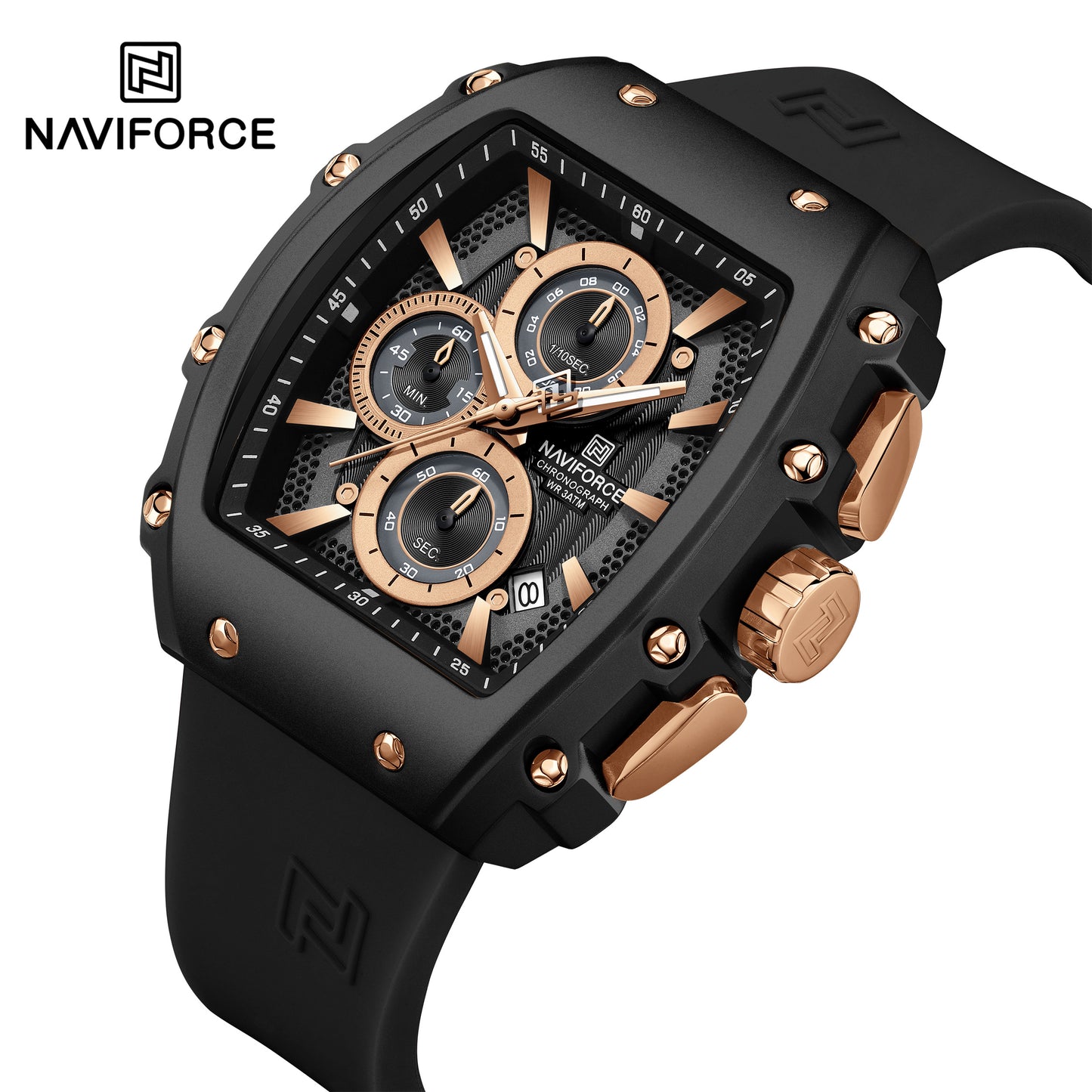 Naviforce 8070 Symphony Men Watch - Black Rosegold