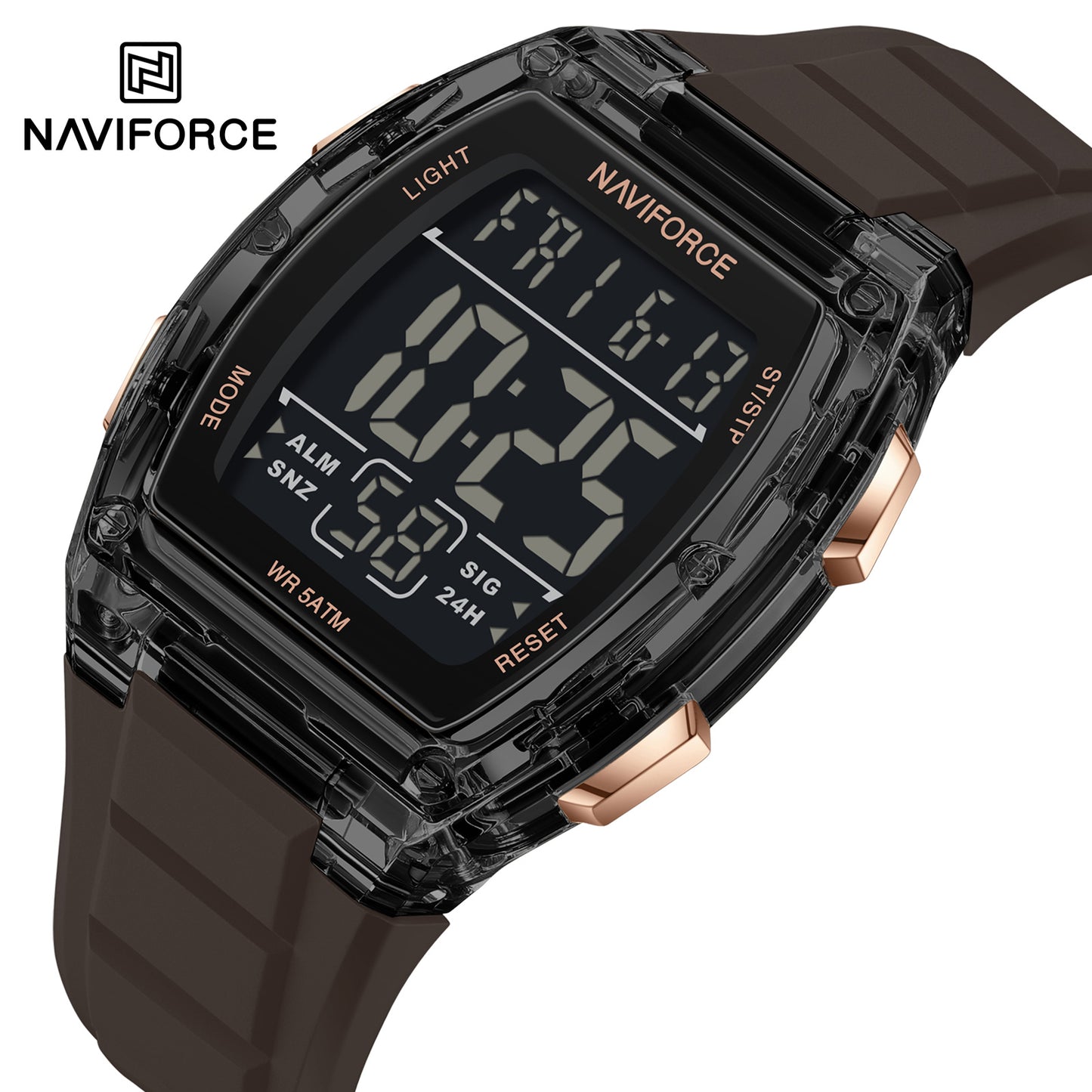Naviforce 6106 Mito Digital Men Watch - Brown