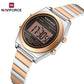 Naviforce 5066 Haute Digital Women Watch - RoseGold Silver