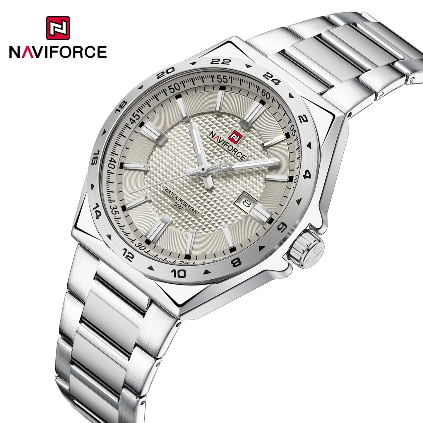 Naviforce 9266 Brandon Men Watch - Silver Grey