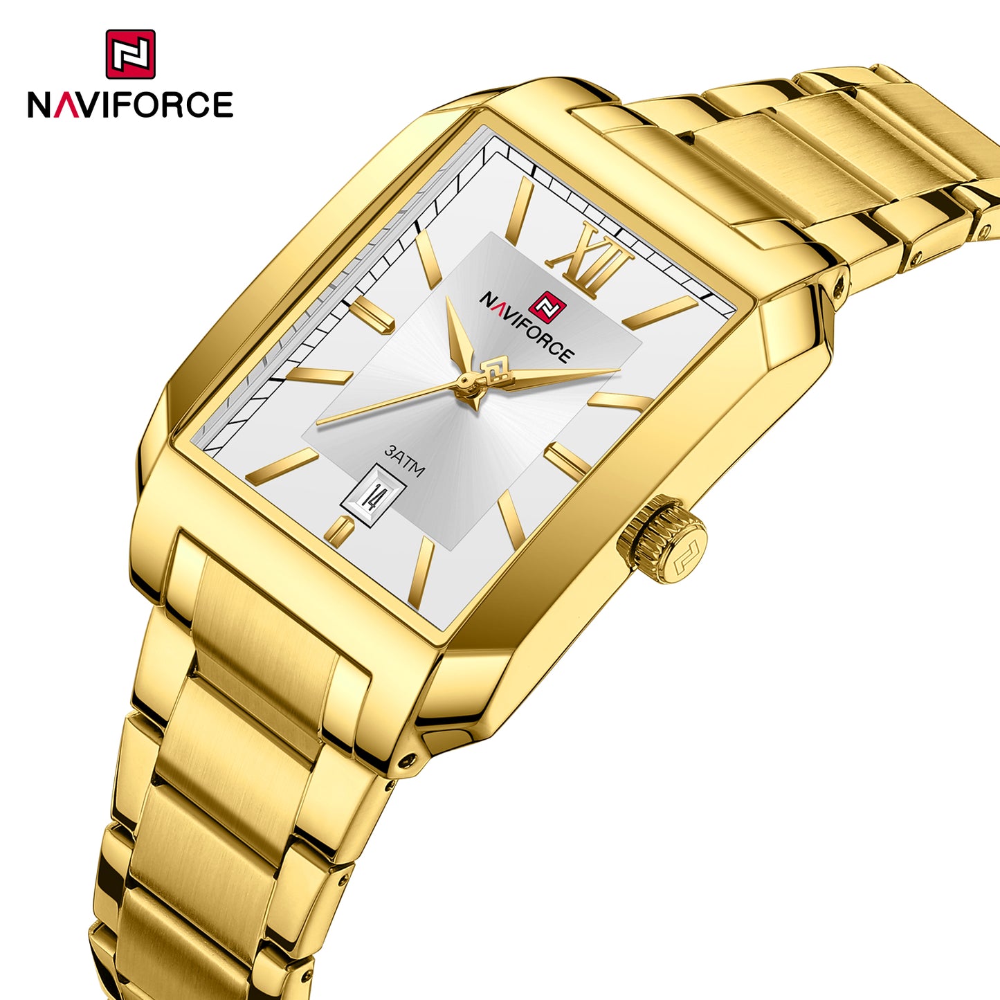 Naviforce 9251 Treasure Couple Watch - Gold White