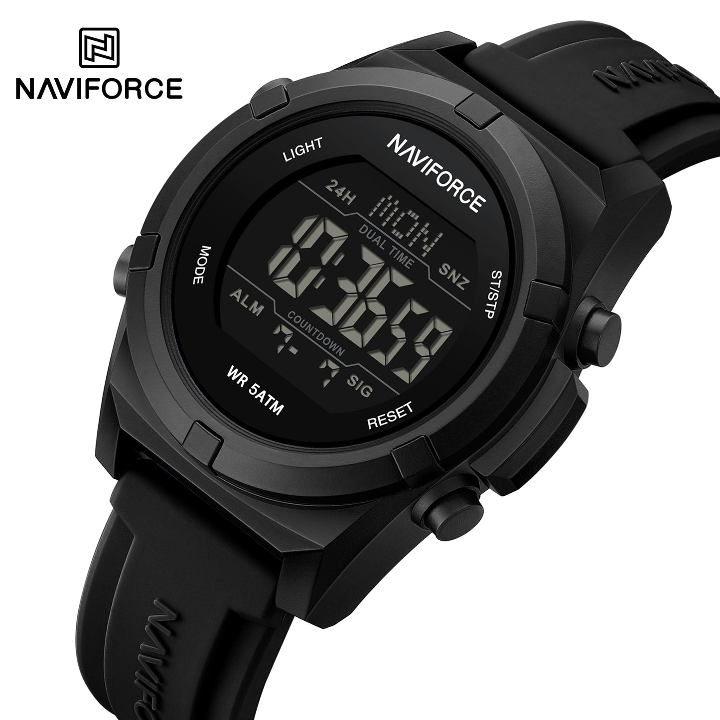 Naviforce 7127 Matrix Digital Watch - Black