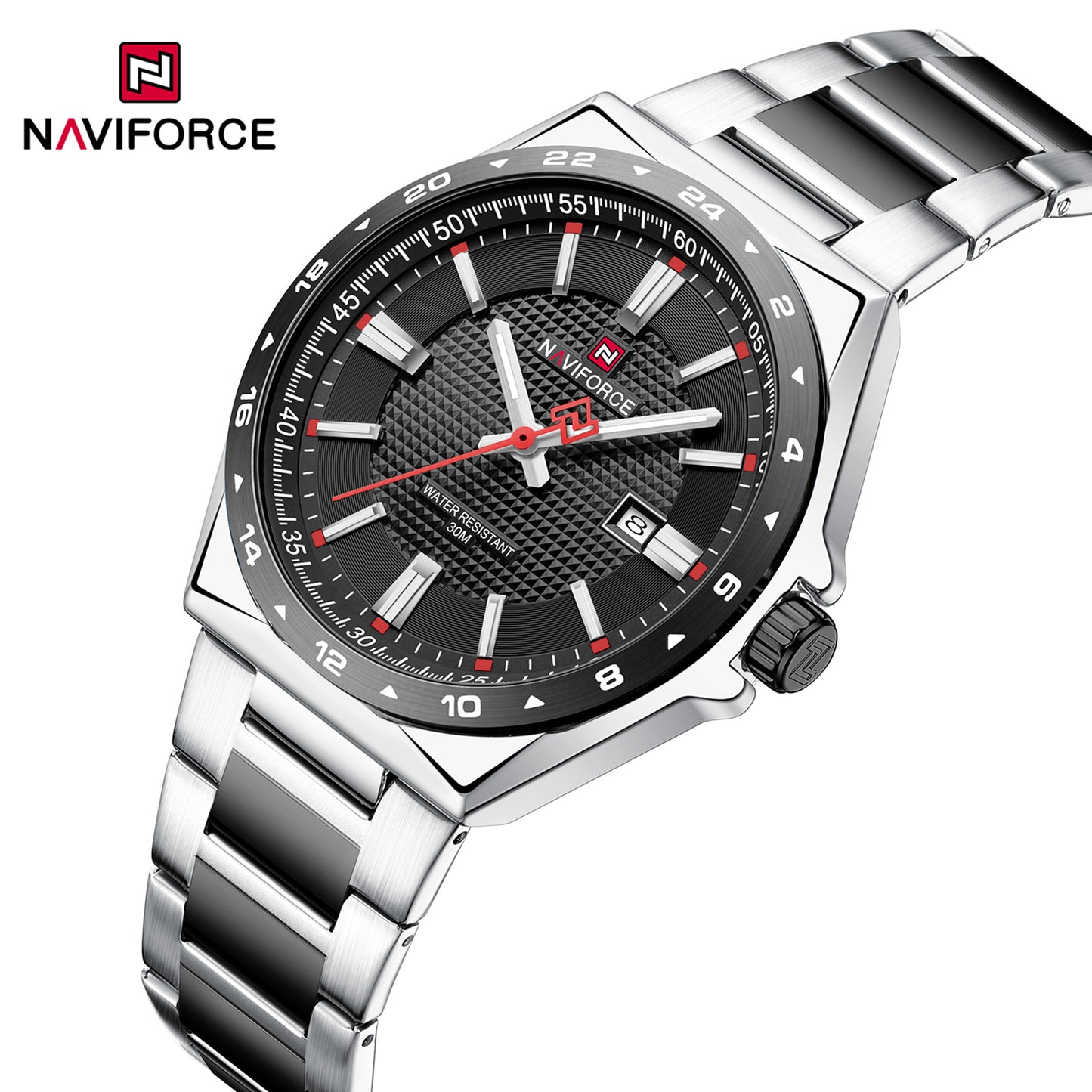 Naviforce 9266 Brandon Men Watch - Silver Black