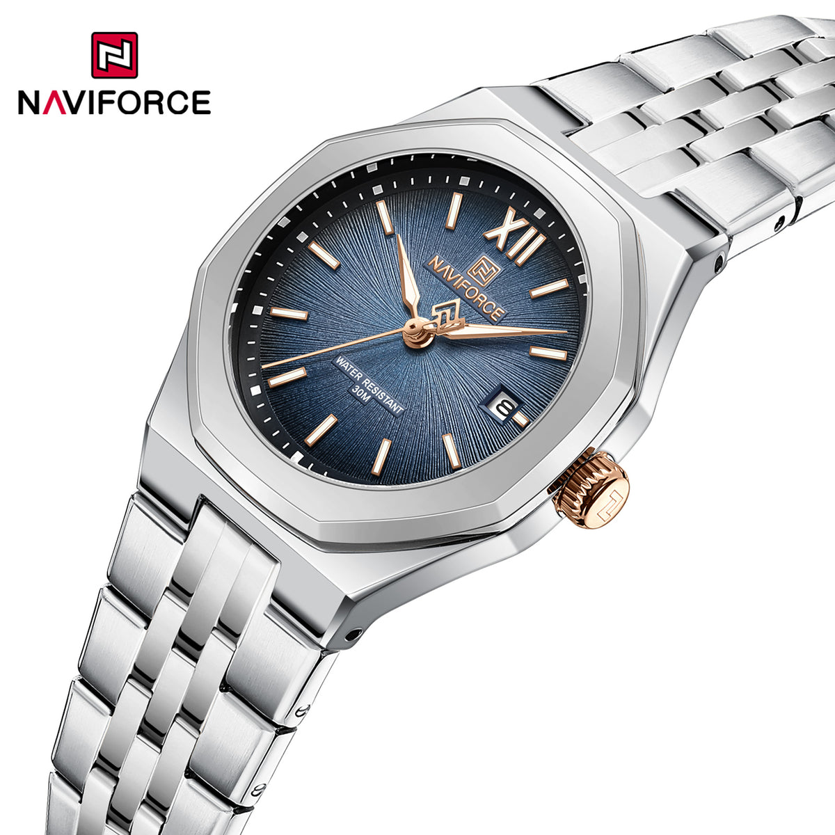 Naviforce 5078 Radiant Luxe Women Watch - Silver Blue
