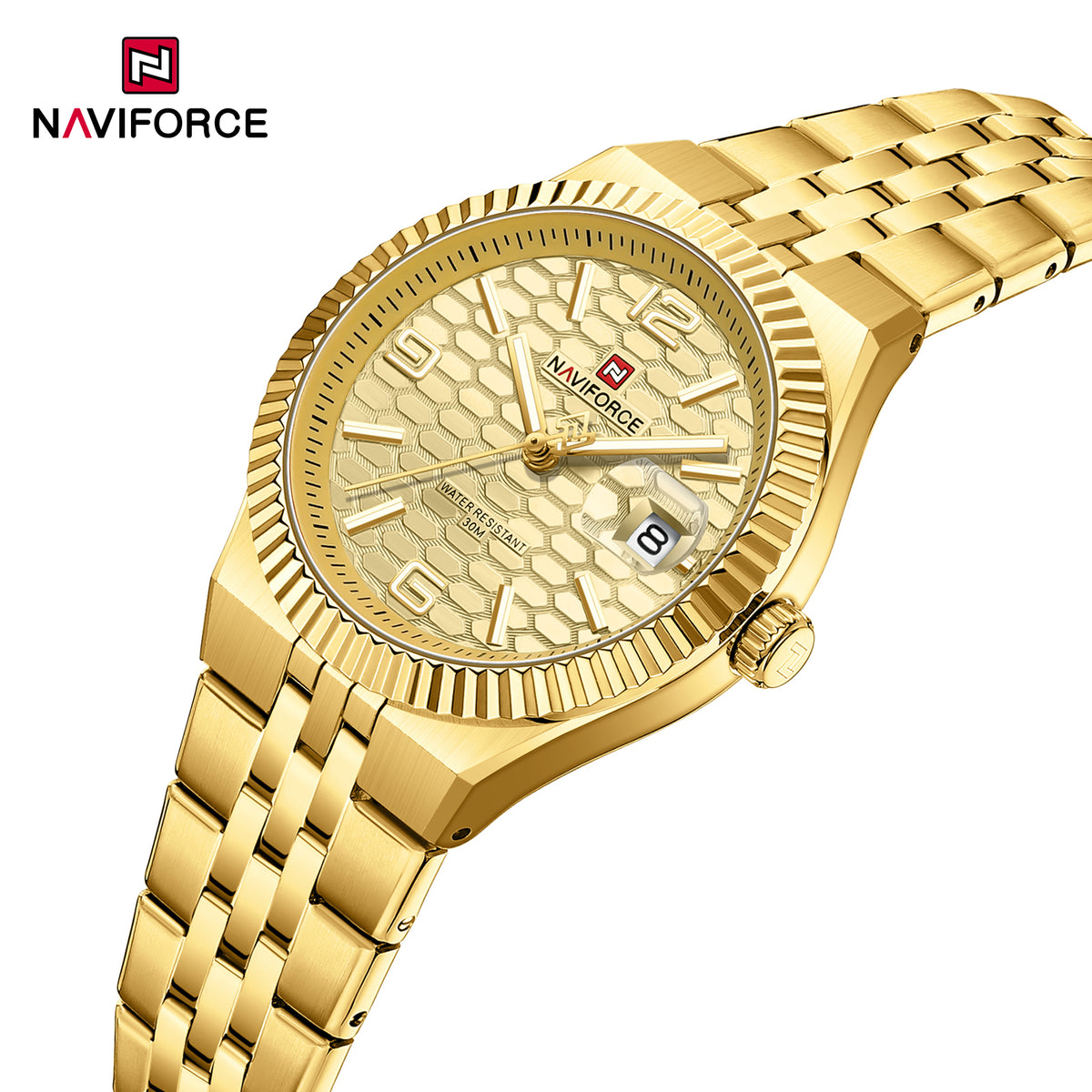 Naviforce 5079 Lotus Woman Watch - Gold
