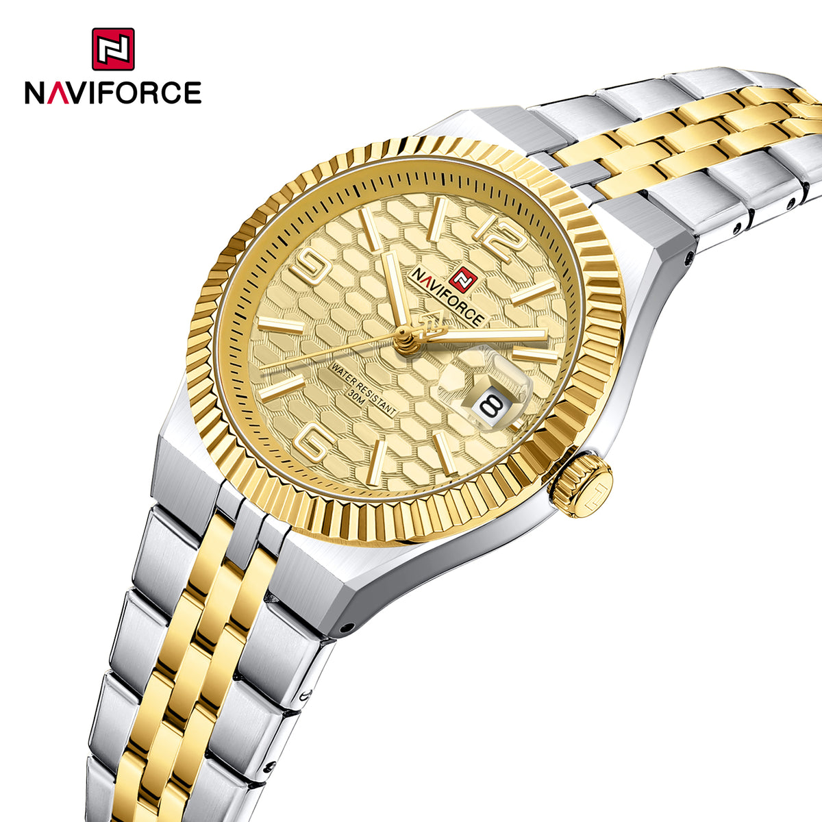 Naviforce 5079 Lotus Woman Watch - Silver-Gold