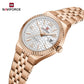 Naviforce 5079 Lotus Woman Watch - RoseGold White