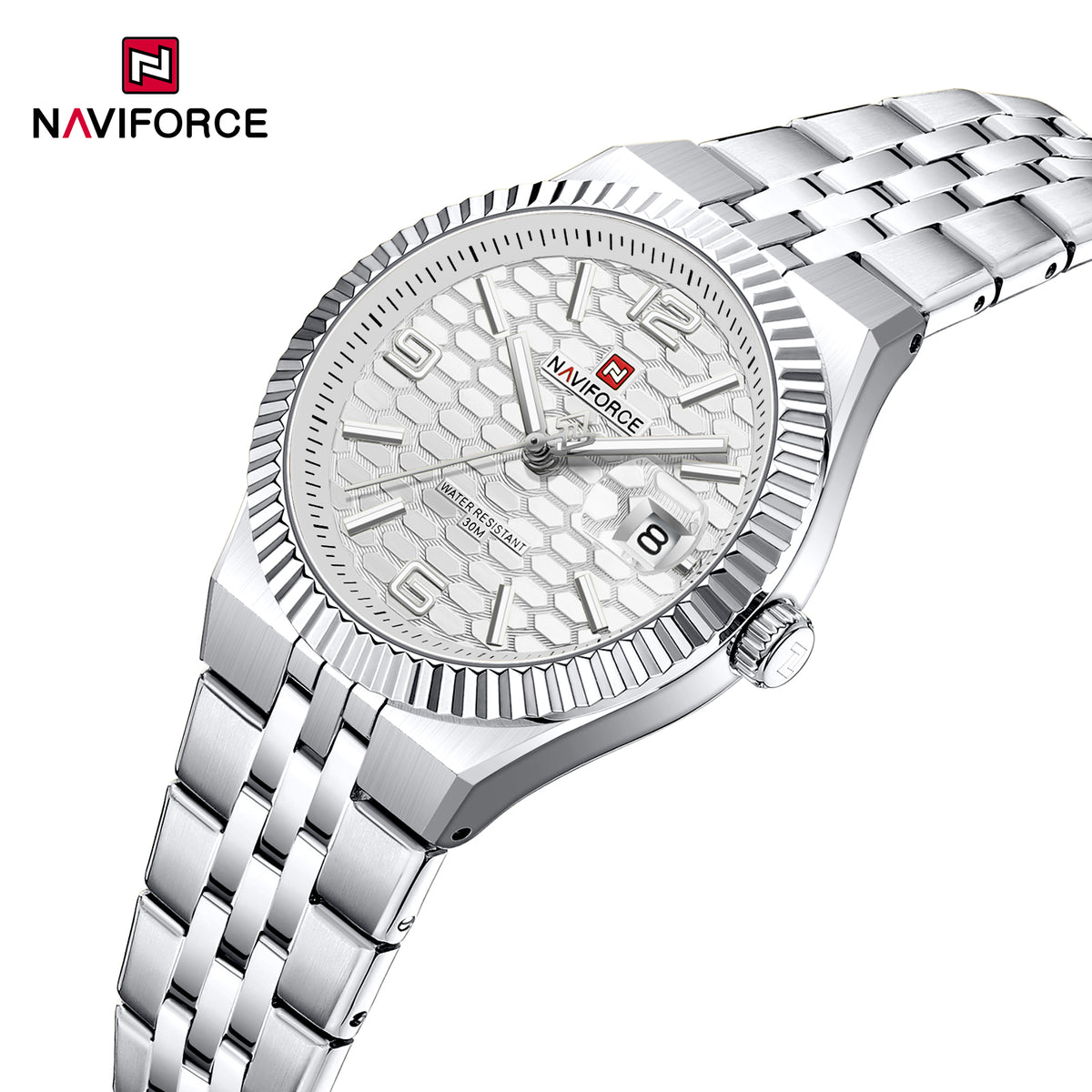 Naviforce 5079 Lotus Woman Watch - Silver