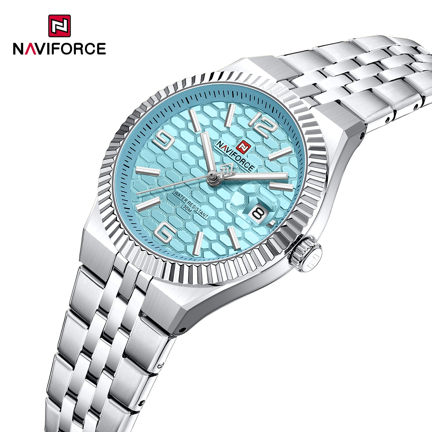 Naviforce 5079 Lotus Woman Watch - Silver-Blue