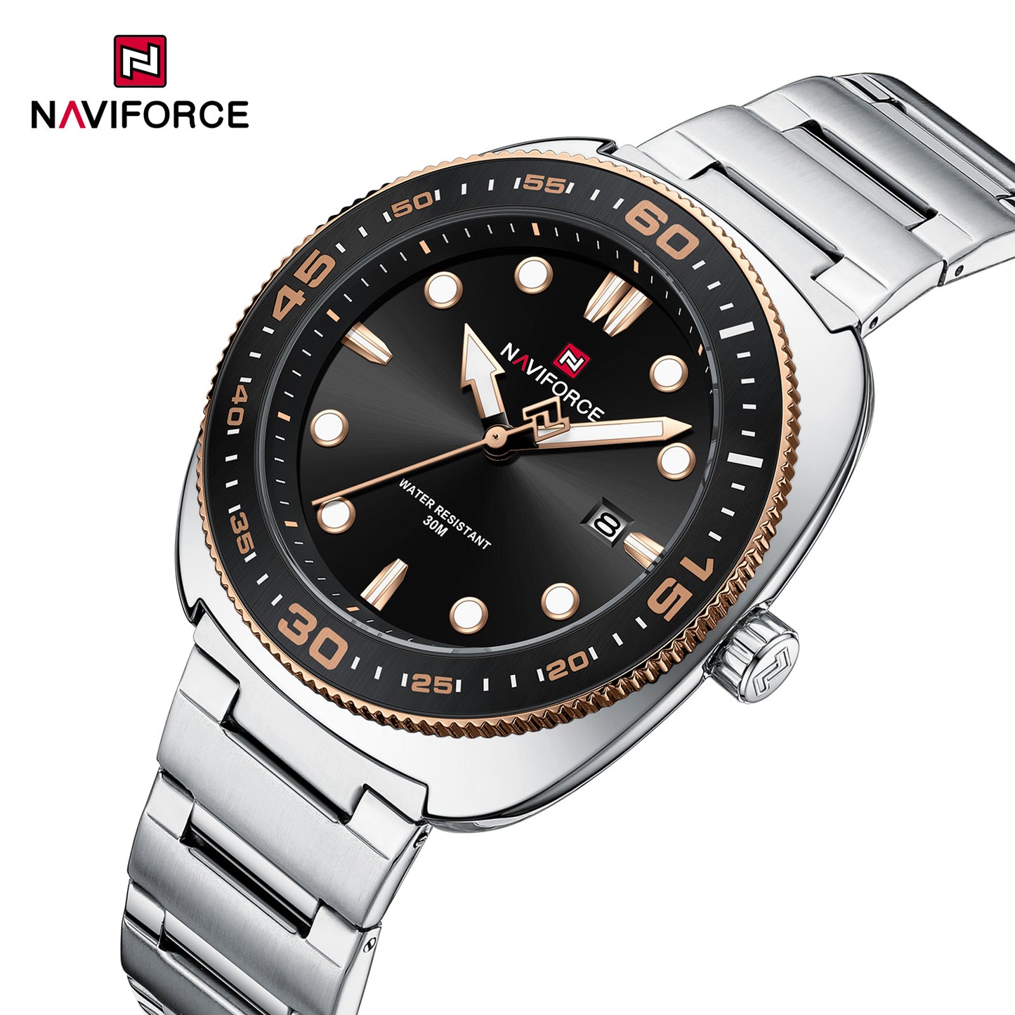 Naviforce 9250 Zala Men Watch - Silver Rosegold