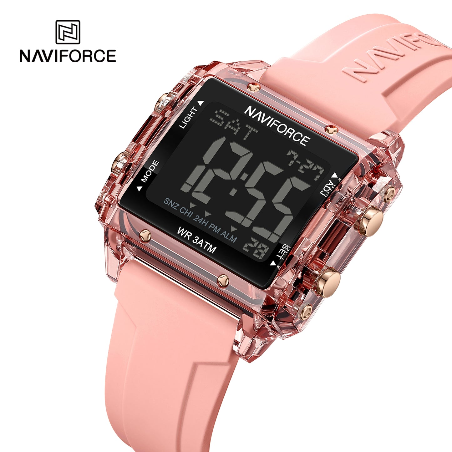 Naviforce 7101 Belladonna Silicone Women Watch - Peach