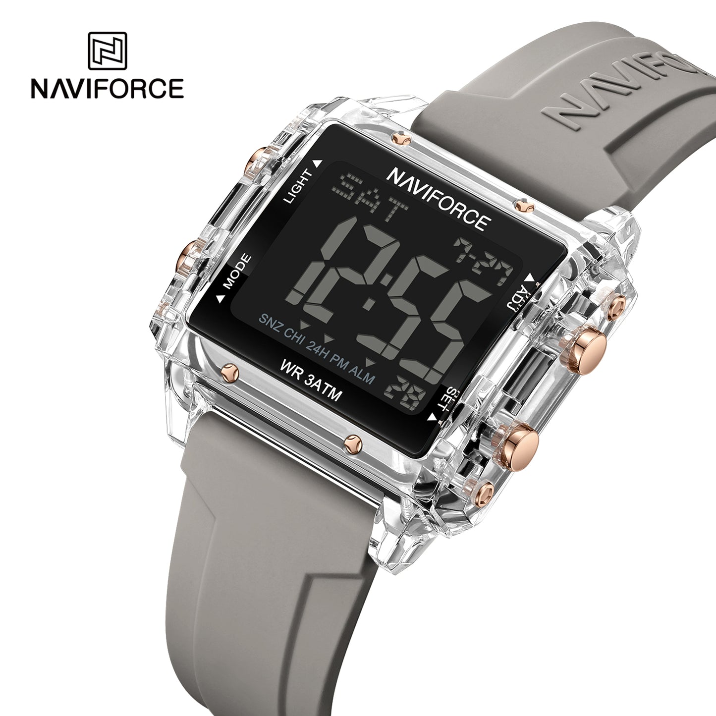 Naviforce 7101 Belladonna Silicone Women Watch - Grey