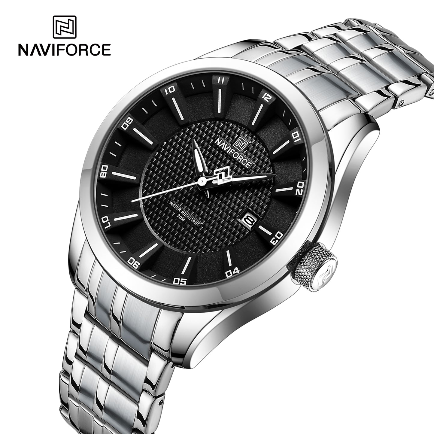 Naviforce 8032 Nebula Men Watch - Silver Black