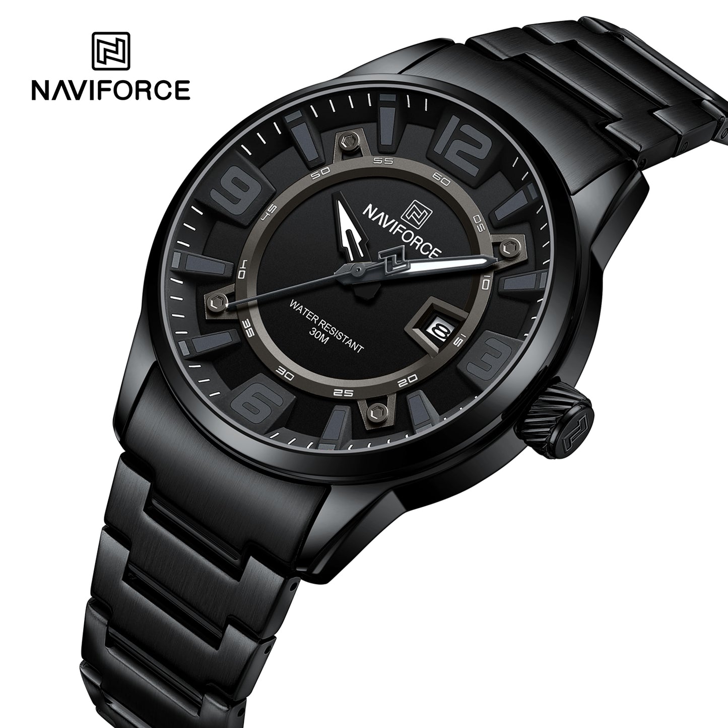 Naviforce 8044 Royal Jumbo Men Watch - Black