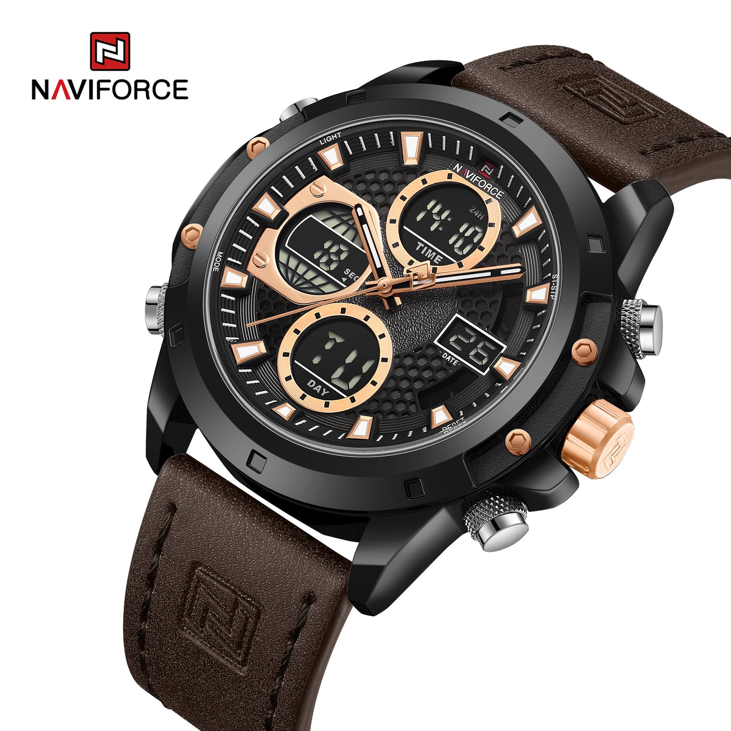 Naviforce 9225 Titanium Men Watch - Brown