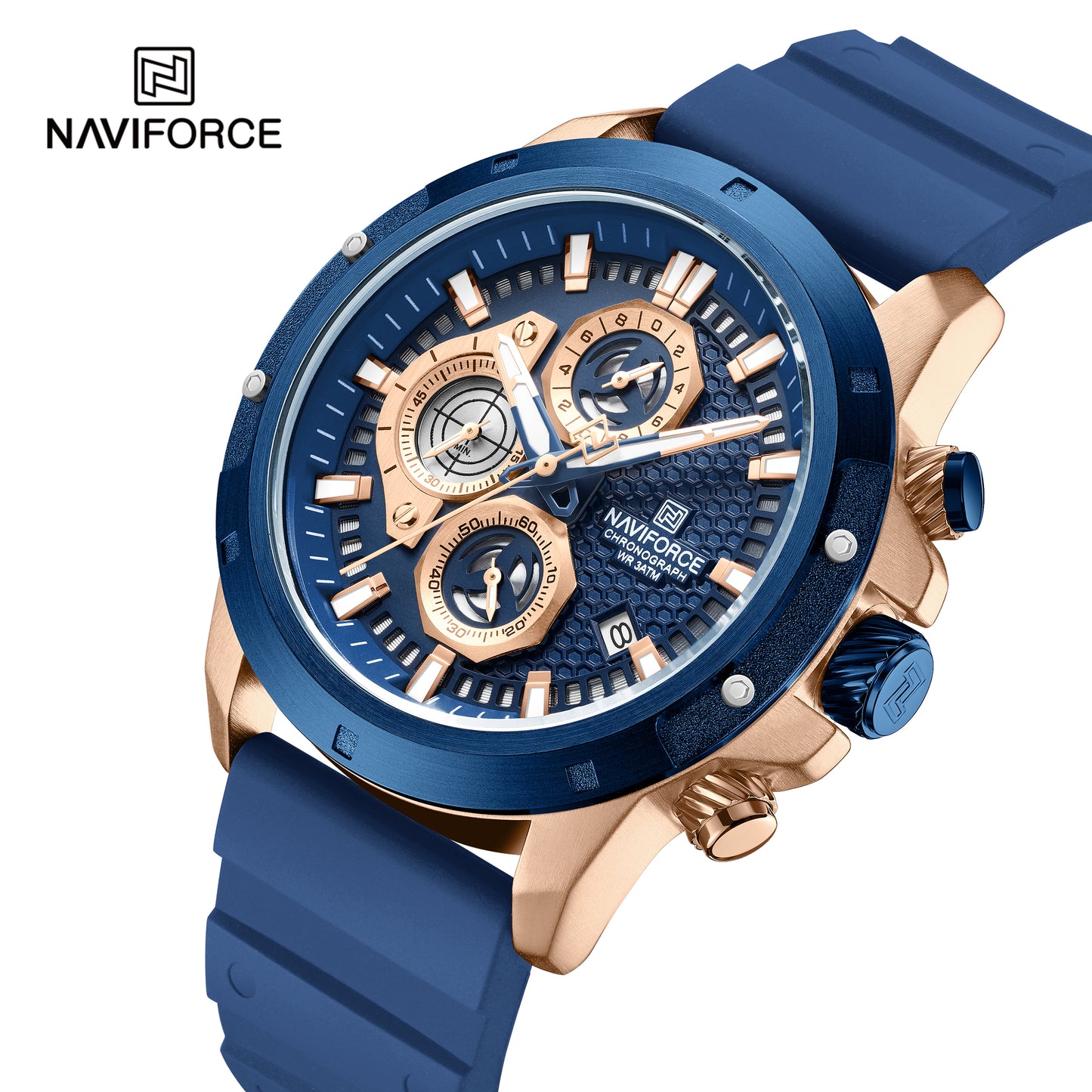 Naviforce 8036 Legacy Sporty Men Watch - Blue RoseGold