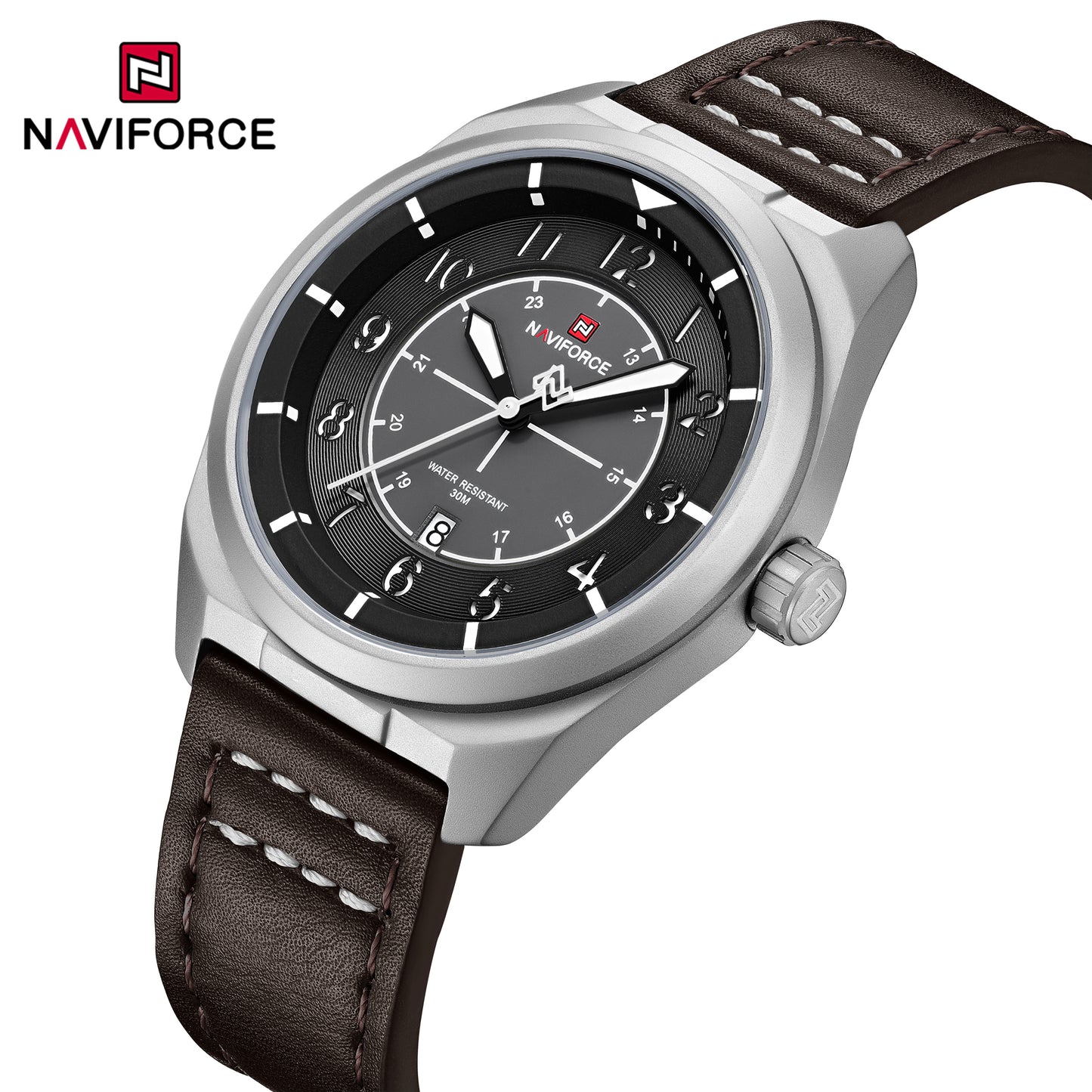 Naviforce 9281L Gambit Men Watch - Silver Brown